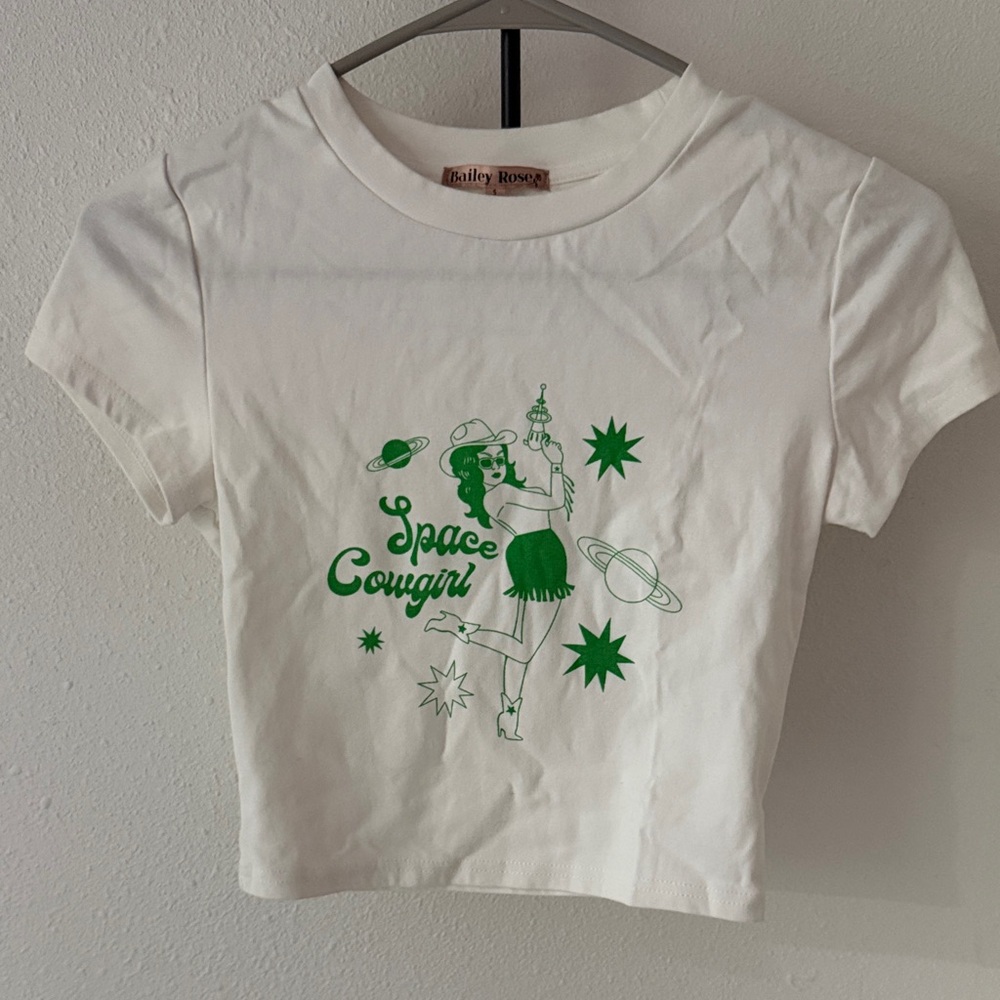 Space Cowgirl White crop T-Shirt
